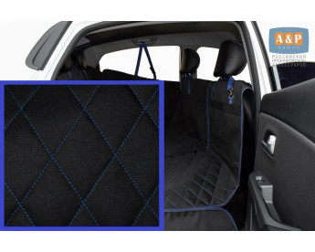 Автогамак Rich Dog (Рич Дог). Цвет: черный с синей прострочкой.